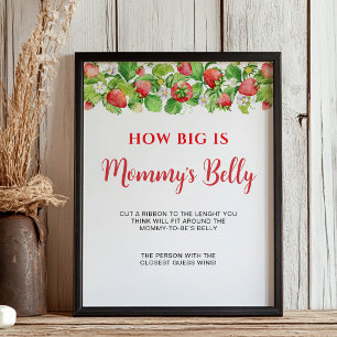 Erdbeer Wie groß ist Mamas Bauch Zeichen Spiel Poster