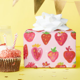 Erdbeer-Wonne-Muster Geschenkpapier