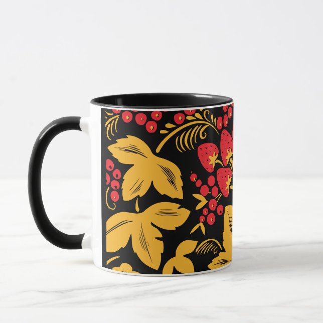 Erdbeerahorn-Verzierung Tasse (Links)