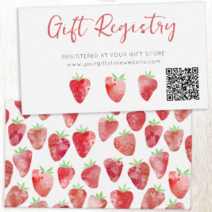Erdbeerbaby- Shower-Geschenkregistrierungs-QR-Code Begleitkarte