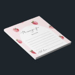 Erdbeerbeere - Meldung "Sweet Time Capsule" Notizblock<br><div class="desc">Erdbeere Beeren Sweet Time Kapsel Meldung Notepad. Matching-Elemente sind verfügbar.</div>
