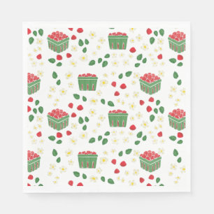 Erdbeerblumen Erdbeerfelder Beere Erste Serviette