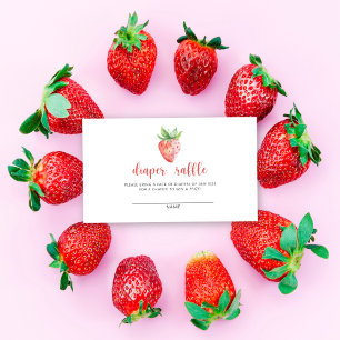 Erdbeerdiaper Tombola-Babydusche Begleitkarte