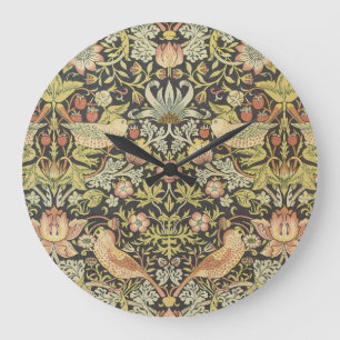 Erdbeerdiebe von William Morris, Vintage-Kunst Große Wanduhr