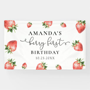 Erdbeere 1. Geburtstag Berry Sweet One Banner
