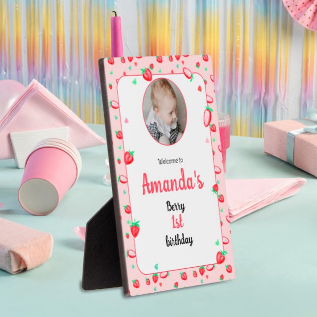 Erdbeere 1. Geburtstagsbeere Party erste Fotoplatte (Von Creator hochgeladen)