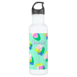 Erdbeere Aquamarin Edelstahlflasche