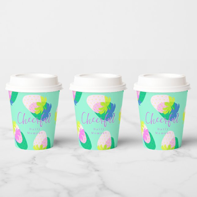 Erdbeere Aquamarin Pappbecher (Multi)