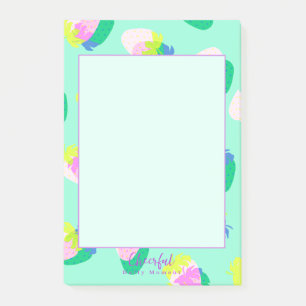 Erdbeere Aquamarin Post-it Klebezettel