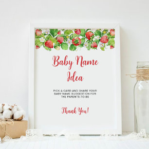 Erdbeere Baby Name Idee Schild Spiel
