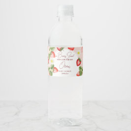 Erdbeere Babydusche Beere süße Vorlage Wasserflaschenetikett