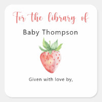 Erdbeere - Babydusche Buchzeichen, Babybücher