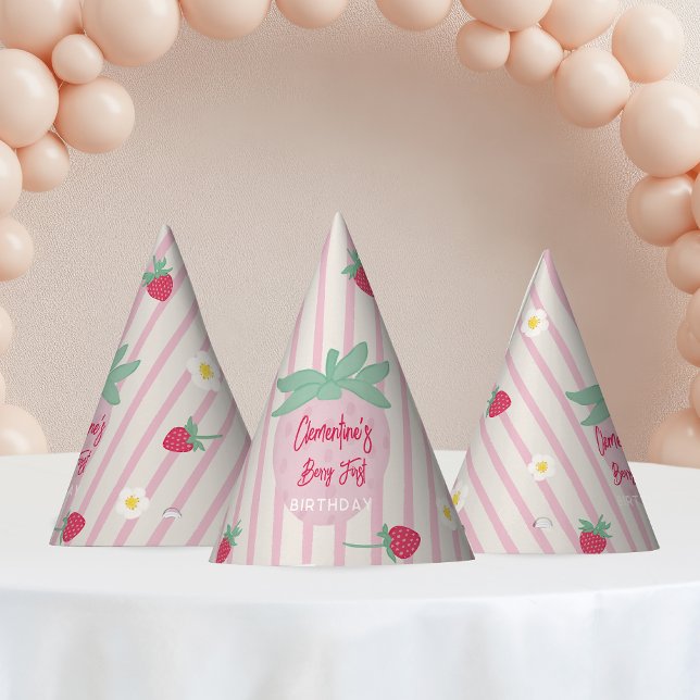 Erdbeere Beere Erster Geburtstagshut Partyhütchen (Von Creator hochgeladen)