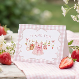 Erdbeere Beere Süße Babyparty Dankeskarte