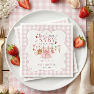 Erdbeere Beere Süße Babyparty Serviette