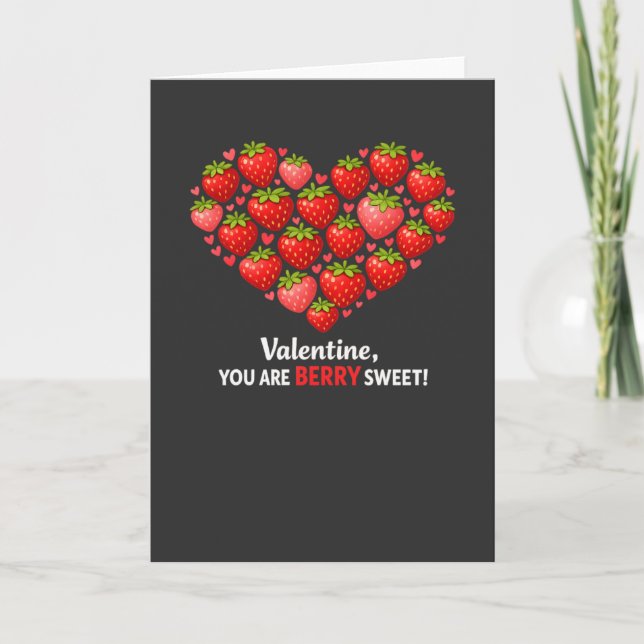 Erdbeere Beere Süße Kinder Valentinstag Karte (Vorderseite)