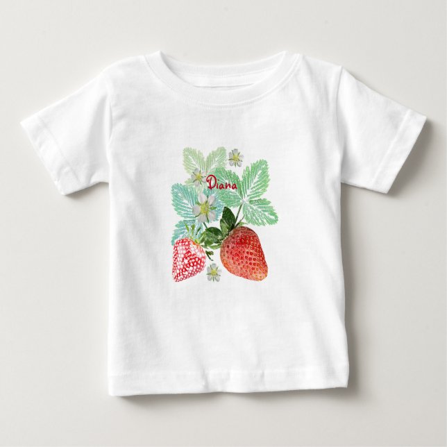 Erdbeere, Beeren, rot, frisch, reif, süß, Nahrungs Baby T-shirt (Vorderseite)
