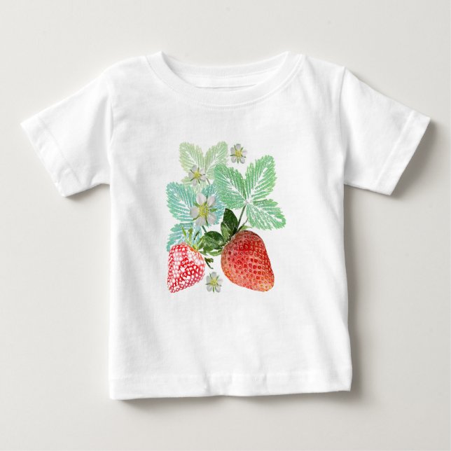 Erdbeere, Beeren, rot, frisch, reif, süß, Nahrungs Baby T-shirt (Vorderseite)