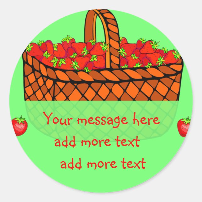 Erdbeere behält Canning Labels Runder Aufkleber (Vorderseite)