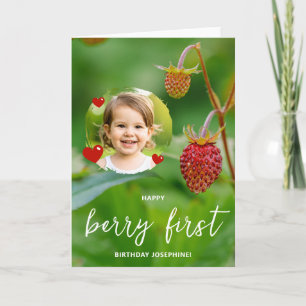 Erdbeere Benutzerfoto Glückliche Beere Erster Gebu Karte