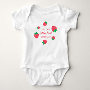 Erdbeere Berry Erste 1. Babyparty Baby Strampler