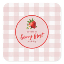 Erdbeere Berry Erste 1. Geburtstag Rosa Gingham