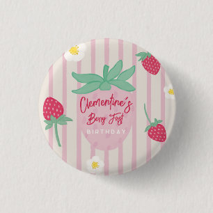 Erdbeere Berry Erster Geburtstag Button