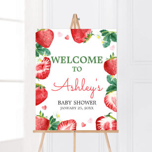 Erdbeere Berry Süße Babyparty Willkommen Poster
