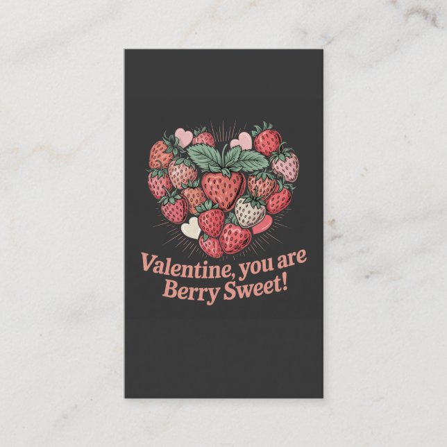 Erdbeere Berry Süße Kinder Valentinstag Begleitkarte (Vorderseite)