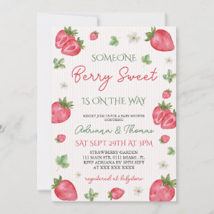 Erdbeere Berry Süße Mädchen Baby Shower  Einladung