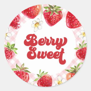 Erdbeere Berry Sweet Geburtstag Runder Aufkleber