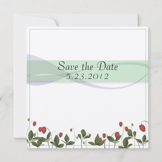 Erdbeere-Blume Save The Date (Vorderseite)