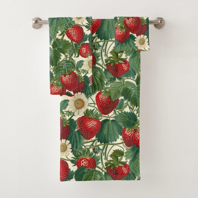 Erdbeere Botanische Erdbeeren Badhandtuch Set (Insitu)