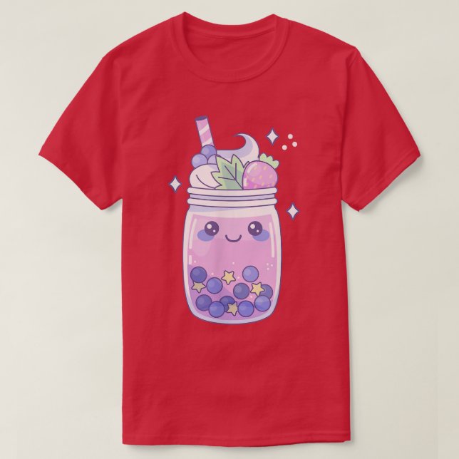 Erdbeere Bubble Milk Tee Boba Niedlich Kawaii Aest (Design vorne)