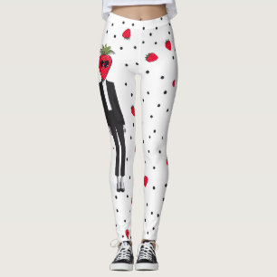 Erdbeere Chic – Exzentrische Mode-Leggings fügen e Leggings
