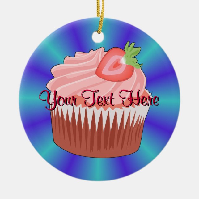 Erdbeere Cupcake Ornament (Vorne)