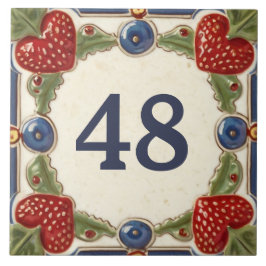 Erdbeere Custom House Number Plate Plaque Sign Fliese
