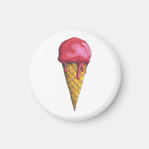 Erdbeere Eis-Creme Magnet