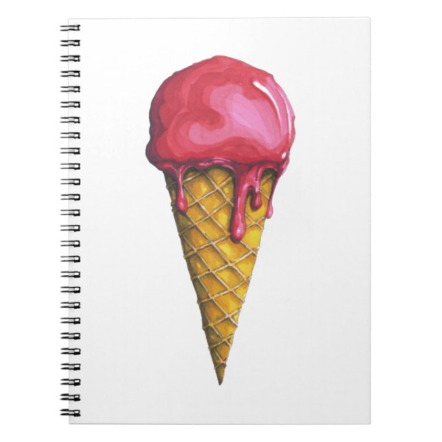 Erdbeere Eiscreme Notizblock (Vorderseite)
