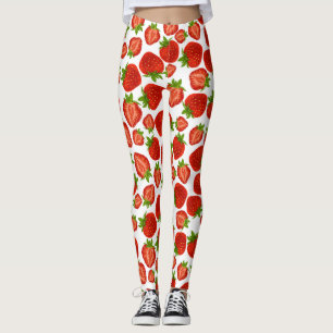 Erdbeere Elegante Rote Beeren Leggings Yoga Hosen