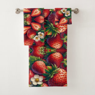 Erdbeere Erdbeeren Kernpunkt Badhandtuch Set