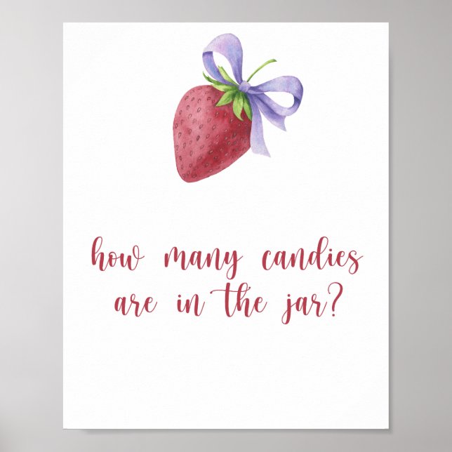 Erdbeere - erraten Sie, wie viele Bonbons Poster (Vorne)