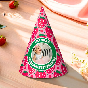 Erdbeere Erste Geburtstagsfeier Foto Partyhütchen