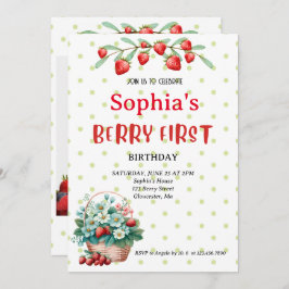 Erdbeere Erste Geburtstagsparty Berry 1. Foto in R Einladung