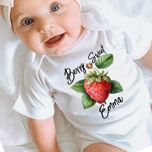 Erdbeere Erster Geburtstag Beere Süß Baby Strampler