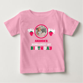 Erdbeere Erster Geburtstag Feier Foto Baby T-shirt