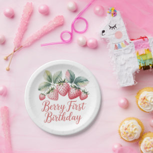 Erdbeere Erster Geburtstag Strawberry One Sweet Be Pappteller