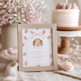 Erdbeere Erster Geburtstag Willkommensschild Berry Poster