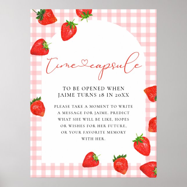 Erdbeere Erstgeburt Rosa Berry Time Kapsel Poster (Vorne)