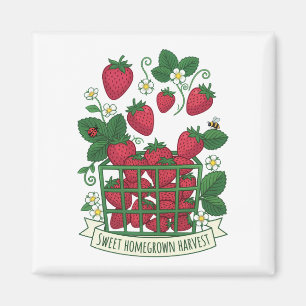 Erdbeere Frucht Essen Beere Süße Korb Magnet
